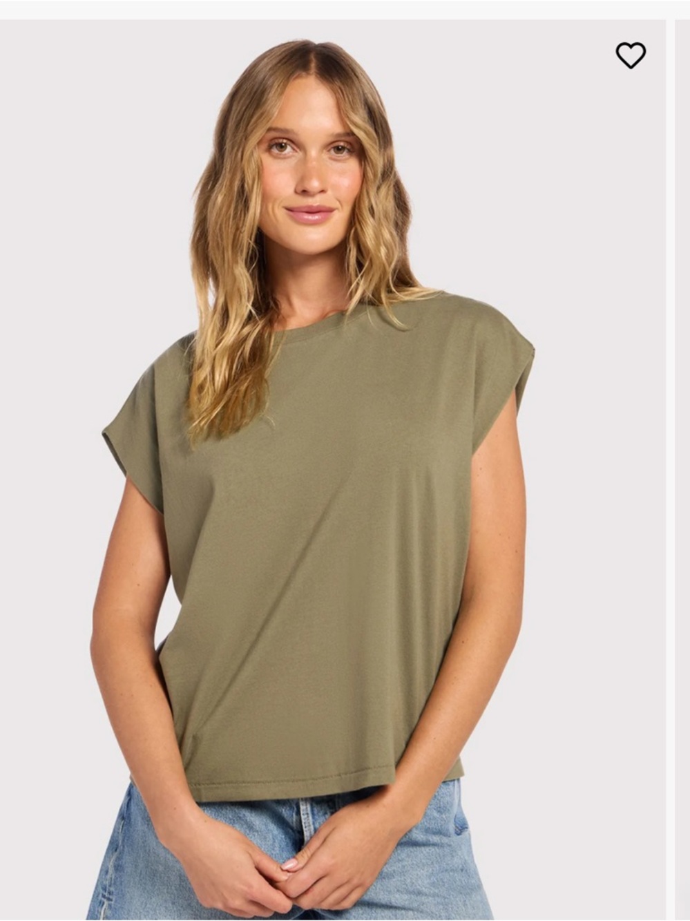 Nuuds women’s Muscle Crew T-Shirt in Olive, L